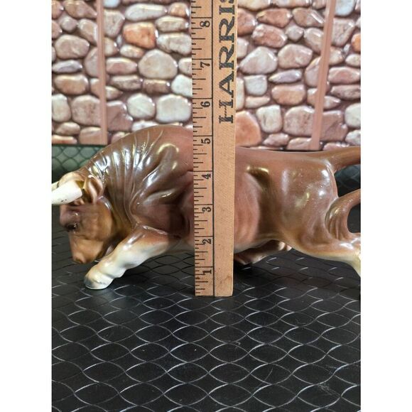 Vintage Porcelain Charging Bull Figurine Made in Japan - Picture 11 of 11